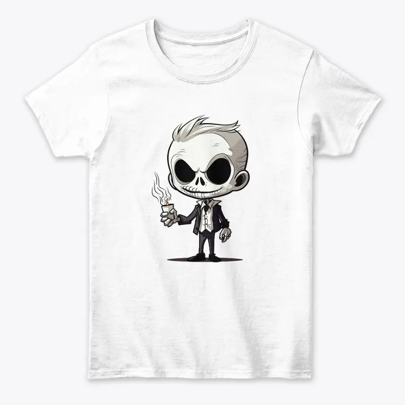 Creepy Cartoon Skeleton Halloween Tee